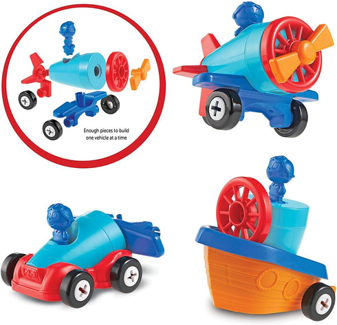 1-2-3 15 Learning Resources Build it! Car, Boat, Plane, Pieces