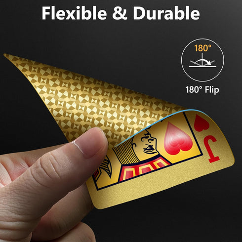 Waterproof Plastic Playing Cards, Durable Cool Deck of Cards, Vintage Casino Themed Card Games for Families or Adults