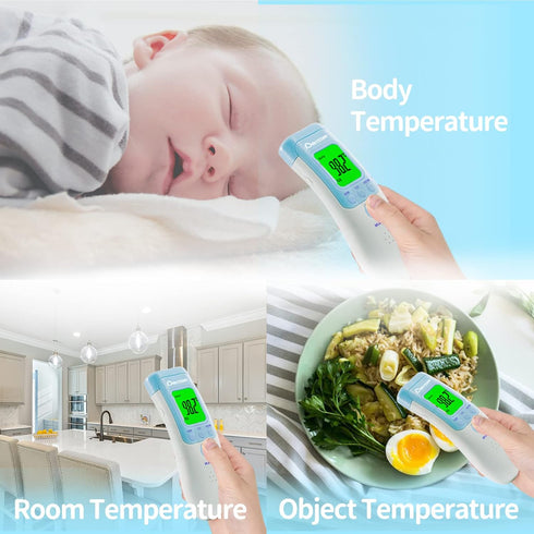 Berrcom Forehead Thermometer for Adults and Kids, Non-Contact Infrared Digital Thermometers for Fever, Room, Object,