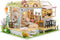 DIY Miniature House Kit for Adults, 3D Wooden Mini Dollhouse Kit, Lovely Cats Coffee Garden Home Decor Gift