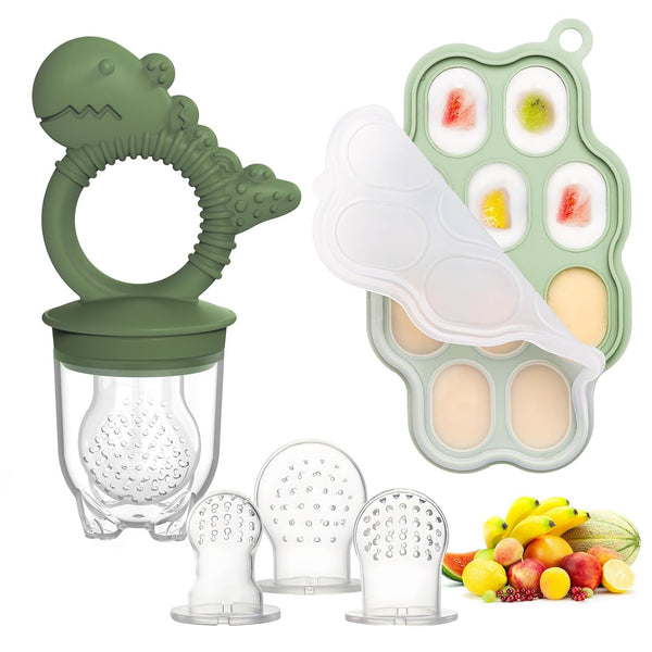 Breastmilk Popsicle Molds & Fruit Feeder Pacifier, Silicone Baby Food Freezer Tray