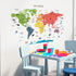 HomeEvolution Kids Educational Removable World Map Peel and Stick Large Wall Decals Stickers for Nursery Bedroom