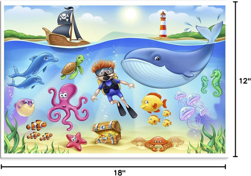 40 Pack Disposable Placemats for Baby, 12" x 18" Sticky Kids Eating Mat, Toddler Place mat for Restaurants