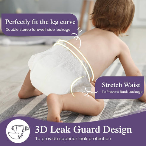 DRYPER 6 (35+ lbs), 3D 30 Baby Diaper, Disposable Diaper Newborn Nappies Size Leak Guards & Wetness Indicator