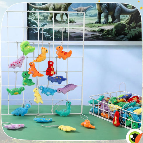 Libima 150 Set Pcs Mini Dinosaur Stuffed Animals Plush Keychain Dinosaur Plush Toys for Valentine's Day Carnival