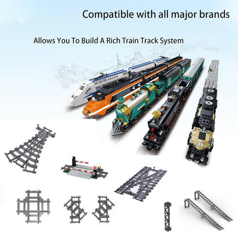 enttgo City Train Track Building Block Accessories, Train Track Accessories and Railway Track Expansion are Compatible