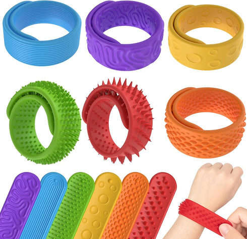 Slap Bracelets Textured Silicone Fidget Bracelet for Autism,ADHD,Anxiety Relief Sensory Calming Tools