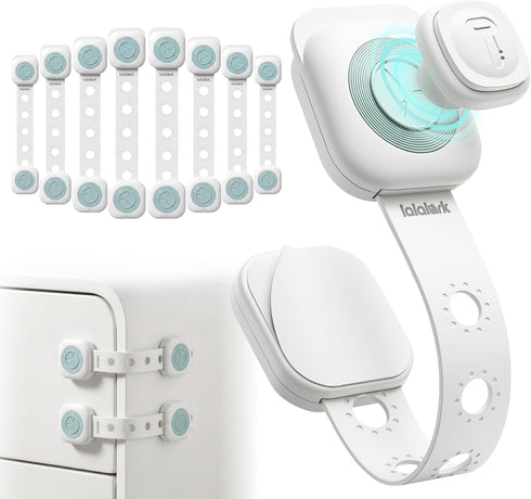 lalalark 8 Pack Magnetic Cabinet Locks Baby Proofing with 2 Keys, 3M Adhesive