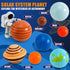 30 COOLDUCK Pcs Wooden Solar System Model Board Toy Kit, Montessori Planet Balls Toys with Astronaut Figures, Preschool