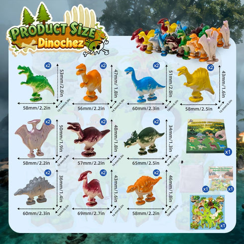 20Pcs Dinochez Dinosaur Chess Game, Dinosaur Stones & Portable Storage Bag, Strategy Board Games for Family Games