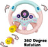 YIYZAOF Kids Steering Wheel Toy for Car Backseat with Light and Music,Suction Cups Base-Interactive Simulated Driving