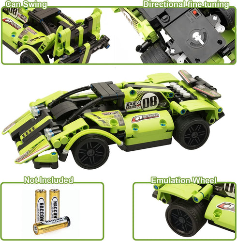 2-in-1 6 7 8 9Year GAMZOO STEM Building Toys for Kids with Remote Control Racer Snap Together Engineering Kits Early