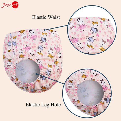 Joyo roy 4Pcs Plastic Diaper Covers for Girls, Potty Training Underwear, Waterproof Training Pants 3T-4T