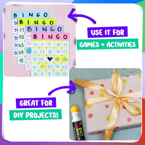 6 1-3 2-4 Set Chalkola Washable Dot Markers for Toddlers | Non Toxic Bingo Daubers for Toddlers | Preschool