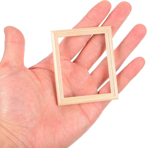 Exceart 6Pcs Wooden Dollhouse Furniture, Miniature Photo Frame DIY Dollhouse Decor