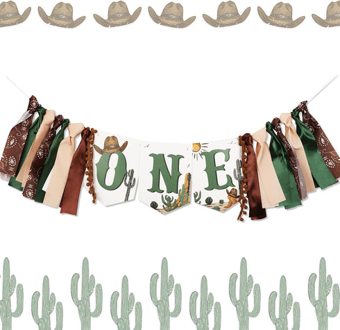 Western Cowboy One High Chair Banner, Cowboy 1st Birthday Decorations High Chair