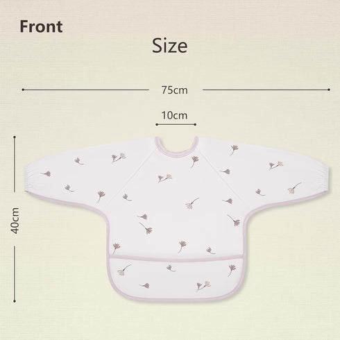 2 Pack Susurration Feeding Bibs Long Sleeve (Pink Flower)