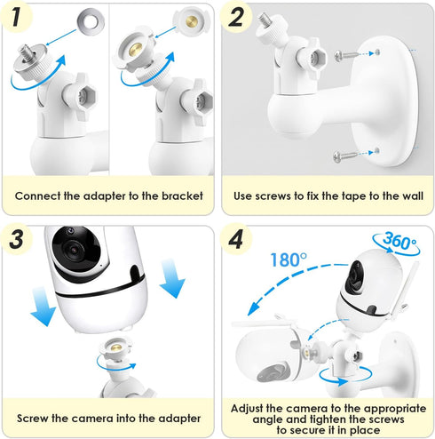 SZSDMY 2Pcs HB6560/ HB6550/ HB65/ HB40/ HB6339/ HB66/ HB6550 360 Baby Monitor Wall Mount Compatible for HelloBaby Pro
