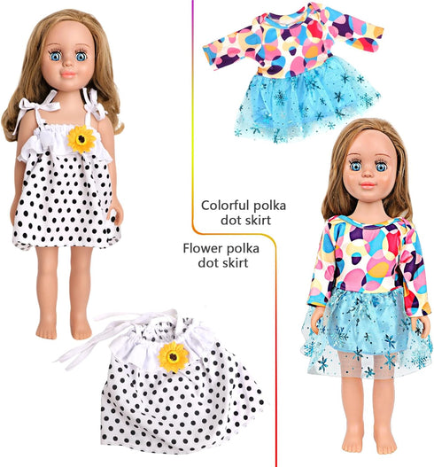 10 Sets 17 18 Inch Set MSYO Doll Clothes for - Dolls, Diverse Outfits (Floral, Polka Dot, Unicorn) & Accessories
