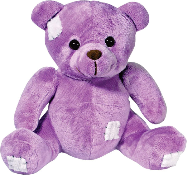Enesco Kalidou Teddy Bear with Patches, 7 Inch - Plush Stuffed Animal, Lavender