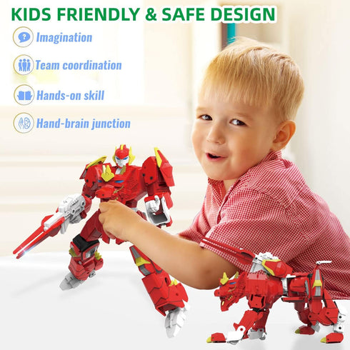 10-in 6 7 8 9 10 Wenbeier Animal Transforming Robot Toys Kirin Action Figure for Kids Deformation Robot for Boys