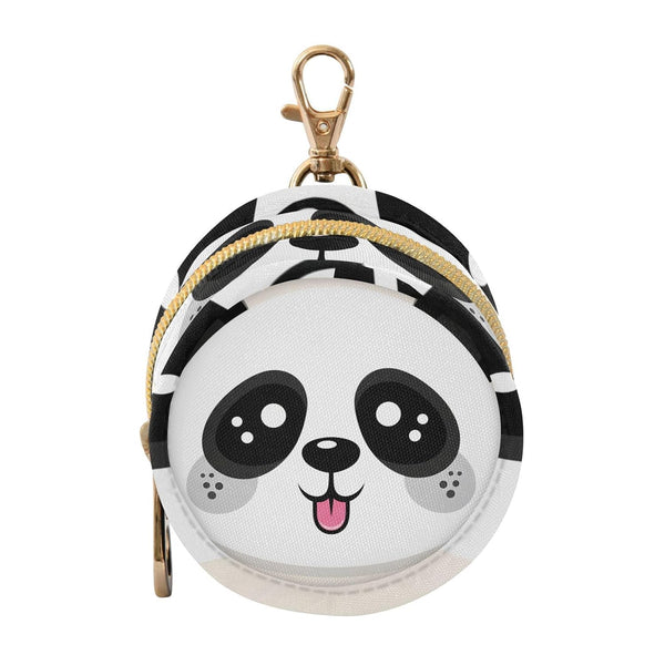 Panda Round Pacifier Storage Case with Zipper, Portable Pacifier Case for Travel,