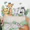 52.51x23.62 Inch Watercolor Jungle Animal Wall Decals Safari Forest Animal Wall Sticker