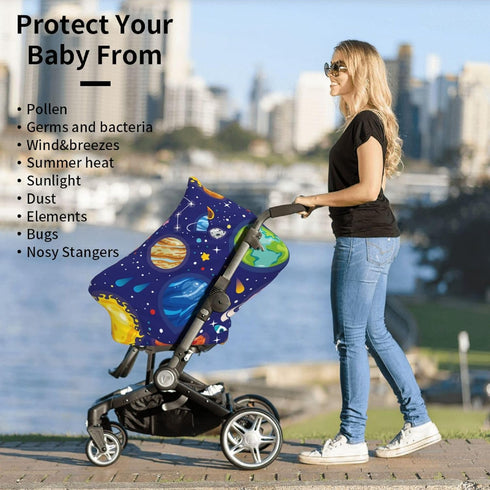 Schgap Cartoon Stars Car Seat Cover for Baby, Soft Stroller Cover Nursing Cover Breastfeeding Baby Carrier Covers
