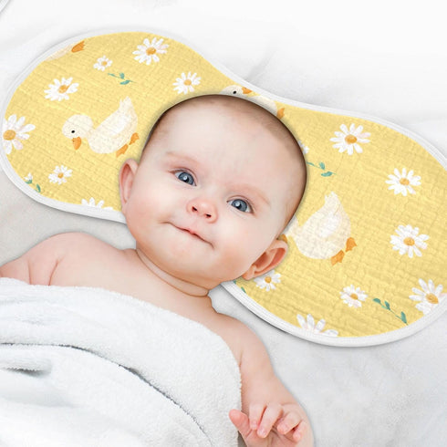 decor gift 4 Pack 22x11in Cotton Burp Cloths Easy Care Cute Animal Mallard Daisy Pastel Yellow spit up Cloth for Unisex