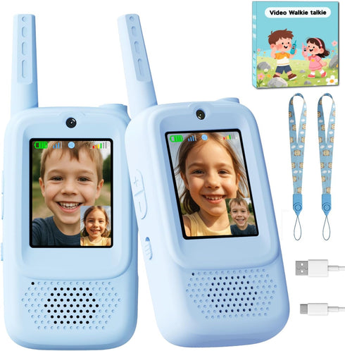 ANBURI Video Walkie Talkie Toys for Age 3-12 Boys, 2 Pack Rechargeable Walkie
