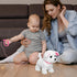 3-7 YH YUHUNG Walking White Dog Toy with Leash, Fluffy Electronic Puppy That Walks, Barks & Wags Tail, Interactive