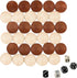 Amerous Thread Wooden Checkers Pieces with Drawstring Bag - Nature Wood Backgammon Pieces, 5 Dices Included