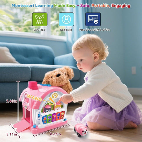 1+ 9-in-1 1st 1 2 3 Toys for Year Old Girls Montessori Musical Toddler Activity House with Lights, Sounds, Bilingual