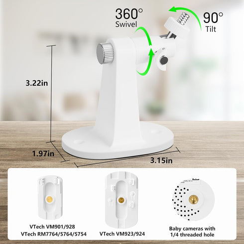 wochel VM901/VM924/ VM928 Baby Monitor Wall Mount Compatible with VTech Video Baby Monitor, Adjustable Angle Baby