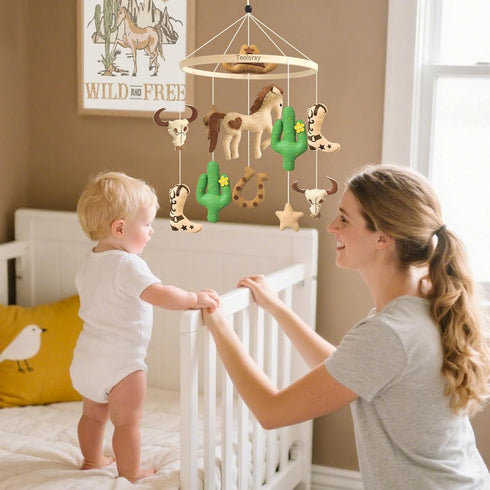 Baby Mobile for Crib Western Cowboy Crib Mobile for Boys and Girls Handmade Western Baby Stuff Cowboy Nursery Decor