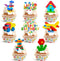 CoquetteBow012 24-Piece Building Block Brick Themed Birthday Party Cupcake Toppers Decorations for Party
