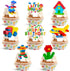 CoquetteBow012 24-Piece Building Block Brick Themed Birthday Party Cupcake Toppers Decorations for Party