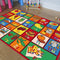Champion Rugs (3 5 Kids Rugs Educational Learning ABC Food/Fruits Rubber Back Non-Slip Educational/Play Time