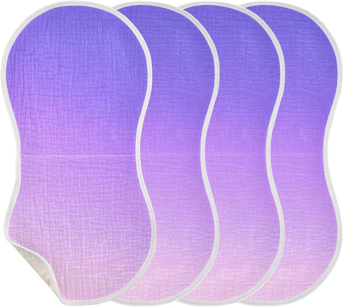 decor gift 4 Pack 22x11in Cotton Neutral Burp Cloths Soft and Absorbent? Purple Gradient Modern Art wash rag for Gender