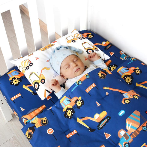 Set 3 Sets Set UOMNY Crib Bedding for Boys Piece Engineering Vehicle Baby Boy Crib Bedding with Baby Comforter Crib