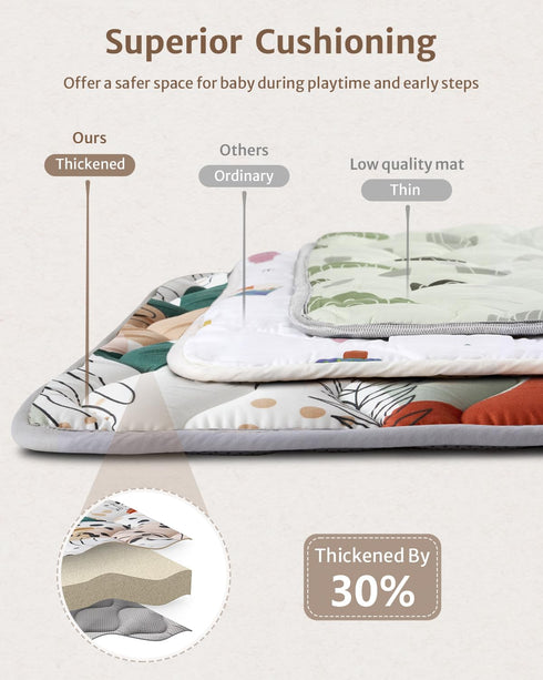 71x59 Inch Blissful Diary Baby Play Mats for Floor, Thicker Foam Playmats for Babies and Toddlers, Soft Cushioning Baby