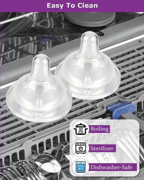 Bottle,3m+,Size 4 Count Baby Bottle Nipple for Gulicola Natural Glass M Soft Silicone Nipples,Meudim Flow