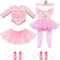 Kajaia 8 Pcs 18 Inch Doll Ballet Ballerina Outfits, Clothes & Accessories with Tutu Dance Dress