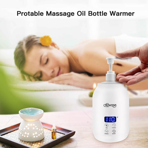 Massage Oil Warmer Bottle Professional Electric Lotion Digital Heater for SPA, Automatic Oil Warmer Heated Oil Lotion