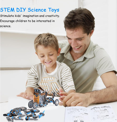 AESGOGO 12-in-1 Creation Solar Robot Kit, STEM Projects Science Experiments Toys for Kids Ages 8-12, Educational DIY