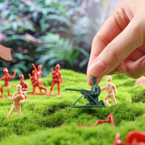 300PCS Army Men Toy Soldiers, 3 Colors Plastic Army Men Action Figures Playset for Boys Birthday Gift