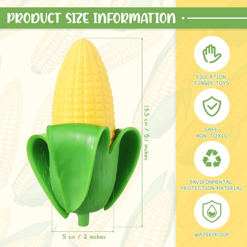 Zhanmai 4 Pcs Fake Banana Toy Soft Stress Relief Rubber Stretchy Fidget Toys for Little Ones (Corn Style)