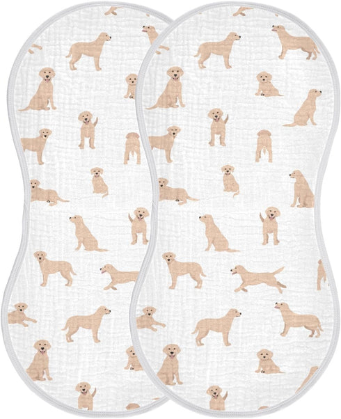 YYZZH Labrador Retriever Dogs Pattern Muslin Burp Cloths for Baby 2 Pack Soft