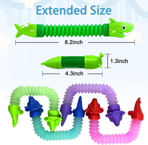 MYREQIA 24 Pop Tubes Fidget Toys Pcs,Party Favors Supplies Birthday Gifts for Kids Adults,Easter Basket Goodie Bag