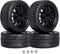 Pre-Glued OD 2.56" 12mm Hex Wheels Rims & Rubber Tires - 26mm for 1/10 Scale On Road Racing Car, Set of 4